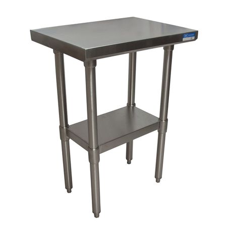BK RESOURCES Flat Top Work Table Stainless Steel w/Galvanized Undershelf 30"Wx18"D VTT-1830